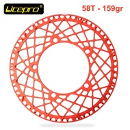 Chainring Spider LITEPRO 58T BCD 130mm 5 Bolt Chainwheel with Guard Protector Pelindung Rantai  Lite