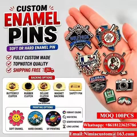 Custom Enamel Pins Personalized Metal Lapel Metal Badge Hard Soft Enamel Pin Wholesale Cute Anime Cr