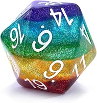 Bescon Jumbo 20 Sides Dice 1.5 inch in Colorful Multi-Layer Design, 38MM Over-Sized D20 Dice Big Siz