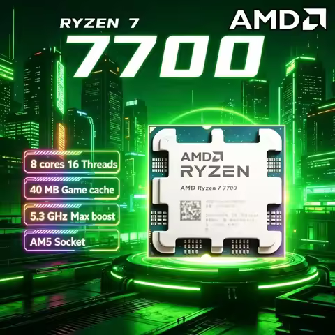 AMD Ryzen 7 7700 R7 7700 8 Core 16 Thread Built in Radeon Graphics No Dedicated GPU Needed AM5 Deskt