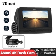 70mai A800S with RC06 Rear 4K HD Dashcam 140° FOV Built-in GPS Dash Camera ADAS System 24H Parking Mode