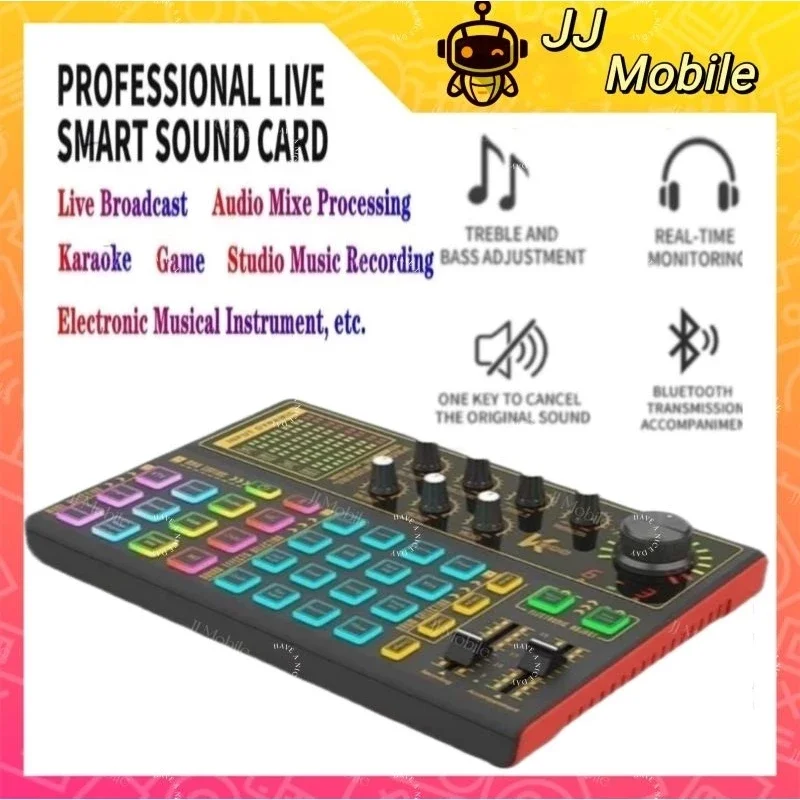 K300 Audio USB Sound Card with Monitoring Headset and Condenser Microphone For Live Streaming Equipm