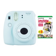 instax Mini 9 Instant Camera (Ice Blue) with Film Twin Pack Bundle (2 Items)