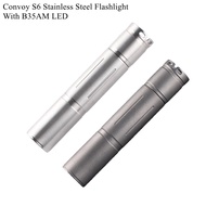 Original Convoy S6 Stonewash/Glossy Stainless Steel Flashlight With B35AM LED Camping Hiking Lamp