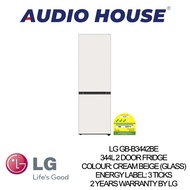 LG GB-B3442BE 344L 2 DOOR FRIDGE COLOUR: CREAM BEIGE (GLASS) ENERGY LABEL: 3 TICKS 2 YEARS WARRANTY BY LG