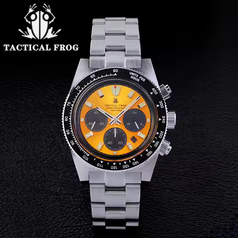 Tactical Frog Men's Business Diving Watch VS75B Quartz Chronograph 316L Steel Sapphire 200M Waterpro