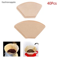 FAMY 40Pcs Eco-friendly Unbleached Oril Wooden Hand Dripper Coffee Paper Filter FAA
