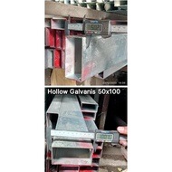 NEW!!! NEW!!! BESI HOLLOW GALVANIS 5cm x 10cm (50x100) x 6 meter, Tebal 1.2mm 1.4 mm 1.7 mm 2 mm / H