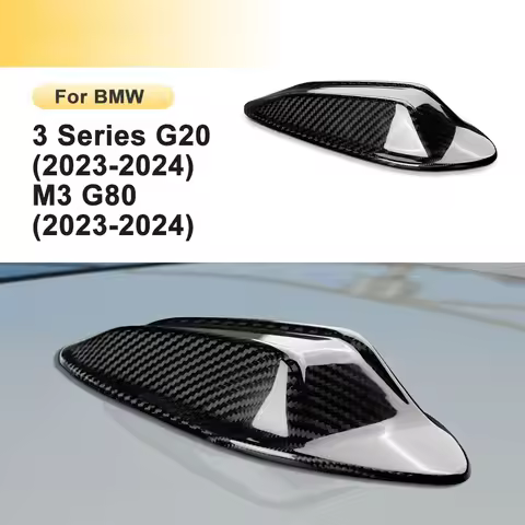 Carbon Fiber Car Roof Shark Fin Antenna Cover Decoration Trim for BMW 3 Series G20 LCI 5 Series G60 