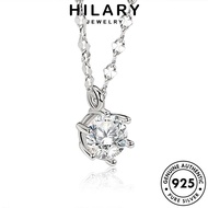 HILARY JEWELRY Six Chain Women Fashion Diamond Accessories Original 925 For Sterling Leher Gold Claws Pendant Necklace 純銀項鏈 Perempuan Moissanite Rantai Perak Korean Silver N248