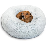 Best Friends by Sheri The Original Calming Donut Dog Bed for Small Dogs up to 25 lbs, Shag Faux Fur,