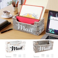 Wood Mail Organizer Vintage Mail Holder Countertop Mail Basket Wall Mount Mail Organizer Box for Off