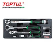 TOPTUL 8pcs Torque Wrench, Adaptor & Ratchet Handle Set GCAT0803