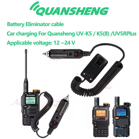 Quansheng UV-K5 UV K5(8) UV-5R PLUS Battery Eliminator Walkie Talkie Car Charger 12V/24v Universal T