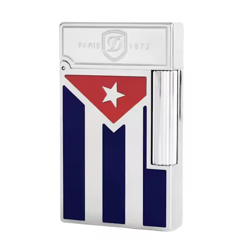 Cuba Cigar Gas Metal Lighters Brass Cigarette Lighter Men Gift Collections Chinese Lacquer Cuban Fla