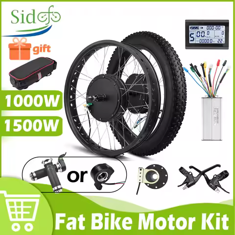 1000W 1500W Electric Fat Bike Conversion Kit 20in26in Brushless Gearless Motor Snow Bike Motor Wheel
