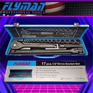 Flyman 17pcs socket set 1/2 drive heavy duty 8mm-24mm Socket Wrench Set