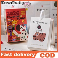 hewoodfameing 2026 Cute Puppy Lucky Calendar Healing Illustration Lines 365 Days Warm Puppy Desk Cal