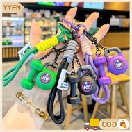 GANTUNGAN Gym Barbell Keychain - Creative Sports Barbell & Dumbell Model Keychain - Unique Car Bag &