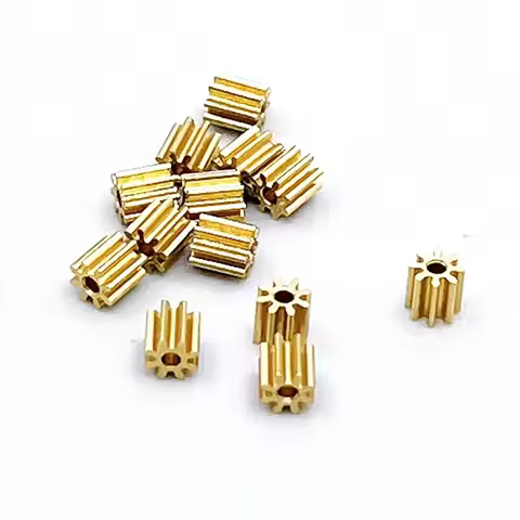 5pcs/lot 0.3 Modulus 8T 9T 10T 11T 12T 13T 14T 15T 16T 18T Teeth Brass Copper Gear Spindle Gearwheel