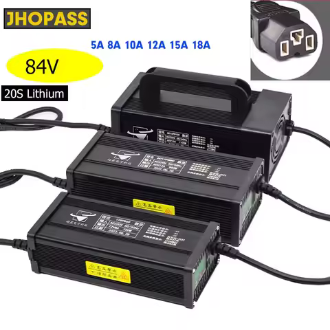 HD LCD Display 20S 84V 18A 15A 12A 10A 8A 5A lipo lithium battery charger for electric scooter motor