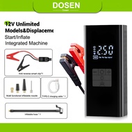 DOSEN 10000mAh 12V Car Jumper Starter Air Pump Power Bank Lighting Portable Air Compressor Cars Batt