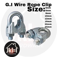 G.I Wire rope clip Size: ~3/16" (5mm) 1/4" (6mm) 5/16" (8mm) 3/8" (10mm) 1/2" (12mm)5/8"(16mm) ~ 3/4