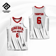 FREE CUSTOMIZE OF NAME AND NUMBER  BRGY. GINEBRA WHITE THOMPSON BROWNLEE TENORIO PRINGLE CAGUIOA HEL