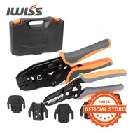 IWISS KIT-0535 QUICK EXCHANGE JAW RATCHETING CRIMPING TOOL SET 8 PCS FOR AWG 22-2