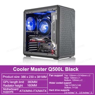 WFBMJ คูลเลอร์ Q300L Master Q500L กล่องมินิ ITX แชสซีคอมพิวเตอร์เดสก์ท็อปโปร่งใสข้างสำหรับการ์ดจอ360