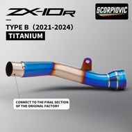 Motorcycle Titanium link pipe for Kawasaki Ninja ZX10RR ZX-10R ZX10R ZX-10r exhaust middle pipe 2021