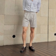 Morementum - Laurent Single Pleated Buckle Gurkha Pants Shorts - Sand