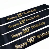 1pc Sparkling Birthday Sash For 18th, 21st, 30th Or 40th Birthday - Birthday Gift, Party Decoration 