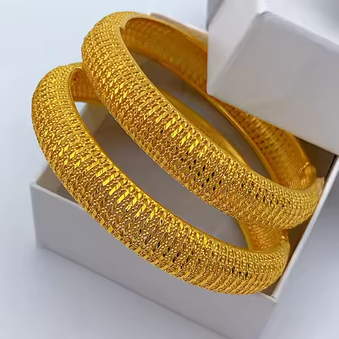 Arabic 24k Gold Color Bangles For Women Indian Dubai Bridal Bangles Bracelets Gold Wedding Bangles J