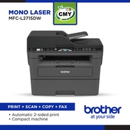 (Extra 1 Original Toner) Brother MFC-L2715DW All in One Wireless Mono Laser Printer | Auto 2-sided P