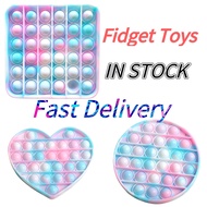 Rainbow Heart Fidget Toys Pops Sensory Its Antistress Toys For Adult Kids Autism Needs Squishy Stress Reliever Toys Game