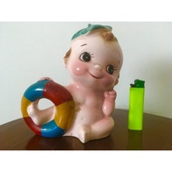Vintage rare 1960-70s cute baby; a day at the beach with a Mae West’s life float coinbox / coin bank