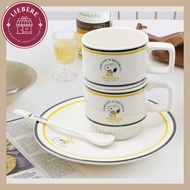 Bo Cuisine x Peanuts Snoopy Vintage Mug Set (2 Mugs + 1 Plate + 1 Spoon)-Yellow