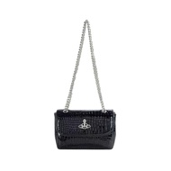 Gu Gu ที่กำหนดเอง Viviennewestwood West Queen Mother กระเป๋า2022ใหม่หนังแก้วรูปแบบจระเข้กระเป๋าทรงสี