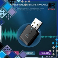 Usb Dongle Car Bluetooth 5.1 Fm Transmitter Adaptor Fm01 Black
