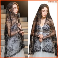 WIT Catholic Mantilla Mass Veil Religious Ceremony Veil Embroidery Church Lace Veil