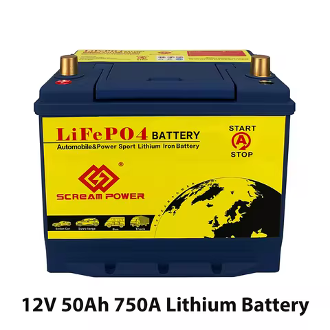Lithium 65D23 12V 50AH 750CCA Motorcycle Battery Rechargeable Battery for ATV,Jet Ski,Scooter,PWC & 