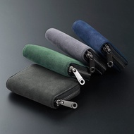 TC BW-030 Alcantara Material Zipper Card Holder Small Wallet Case Bag | RFID Protected