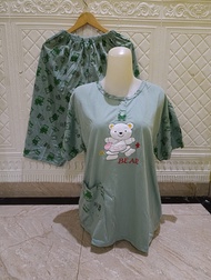 Baju Tidur Jumbo Celana Pendek 7/8 Bahan Kaos