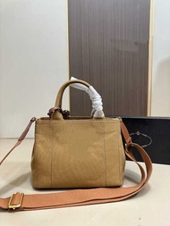1BD678 Spring Summer New Style Linen Tote Beach Bag Vacation Leisure Style Portable Crossbody p Fema