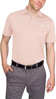 Golf Shirts for Men - Men’s Quick Dry Collared Polo Shirt - 4-Way Stretch &amp; UPF 50, Creole Pink, X-Large