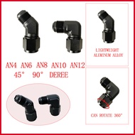 Hose Fittings Square Pipe Fittings Black Fuel Fittings, AN4-AN12, Universal Female to Male Bell Mout