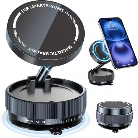 2026 Upgraded 360° Vacuum Magnetic Car Phone Holder for Magsafe [96+LBS Strongest Suction & 2800gf S