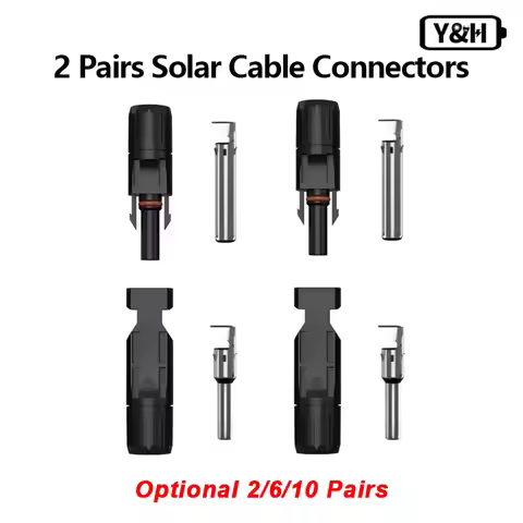 Y&H 2/6/10 Pairs Male＆Female Waterproof Plug PV Cable Connector for Solar Inverter Panels PV Systems