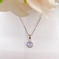 18K White Gold Plated Cubic Zirconia Necklace Pendant